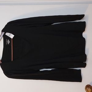 Lane Bryant Square Neck Long Sleeve Shirt Black NWT Size 14/16